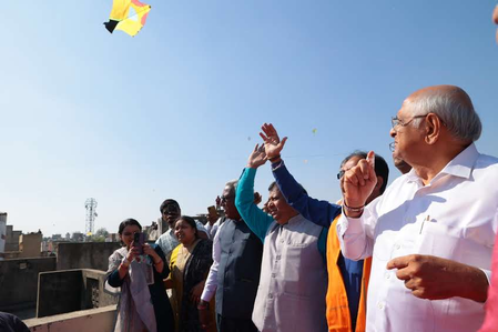 Gujarat CM inaugurates Gandhinagar Kite festival 2026; takes part in kite-flying 